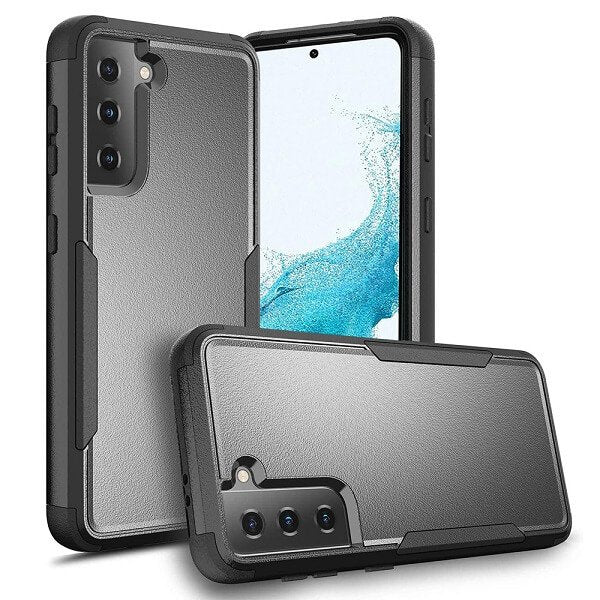 For Samsung Galaxy S22 5G 3in1 Case Drop Resistant Defender Tradies Hybrid Armor Heavy Duty Rugged Shockproof Tough Cover (Black)
