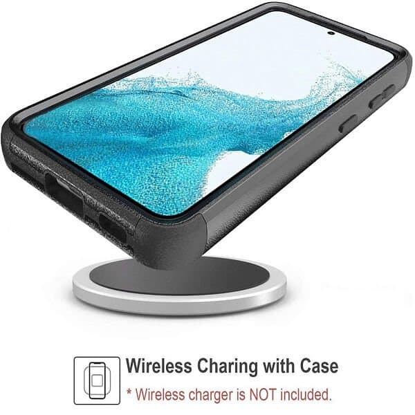 For Samsung Galaxy S22 5G 3in1 Case Drop Resistant Defender Tradies Hybrid Armor Heavy Duty Rugged Shockproof Tough Cover (Black)