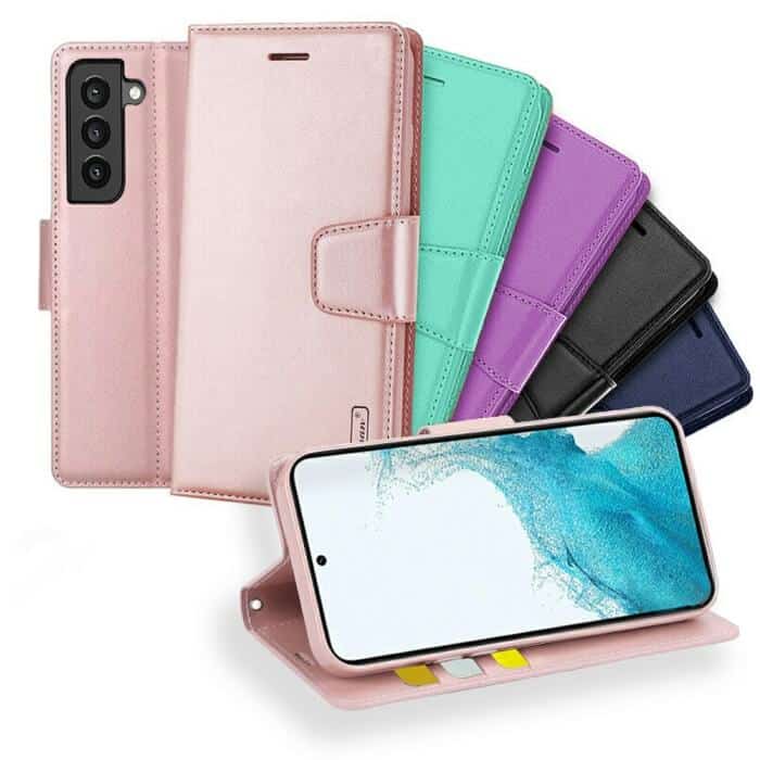 For Samsung Galaxy S22 Hanman Wallet Case Flip Leather Card Slots Magnetic Stand Cover