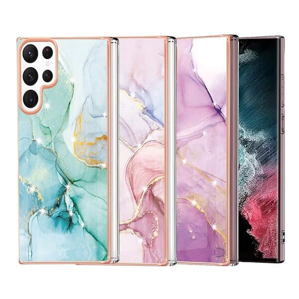 For Samsung Galaxy S22 | S22+ /S22 Plus | S22 Ultra Case Hard back Marble Pattern Slim Design Enhanced Camera and Screen Protection Girls and Women Cover