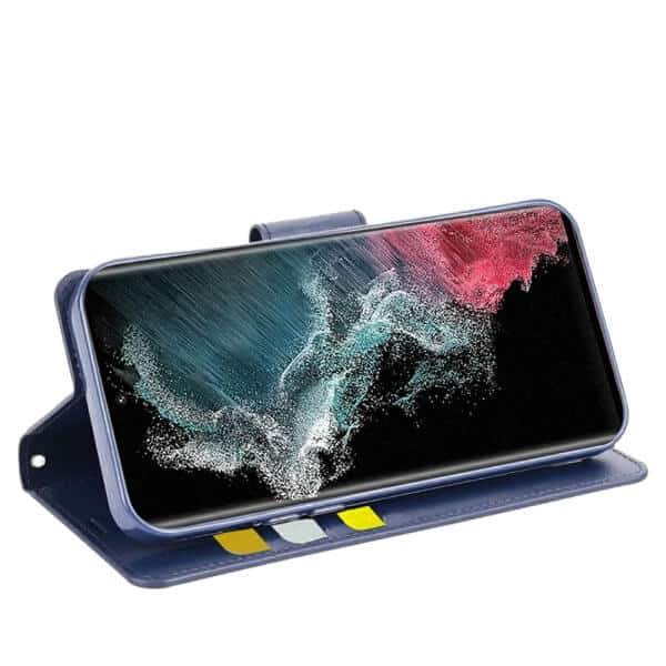 For Samsung Galaxy S22 Ultra Hanman Wallet Case Flip Leather Card Slots Magnetic Stand Cover