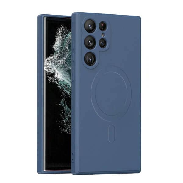 For Samsung Galaxy S22 Ultra MagSafe Magnetic Silicone Silky Soft Touch Full Protective Anti Scratch Case Cover