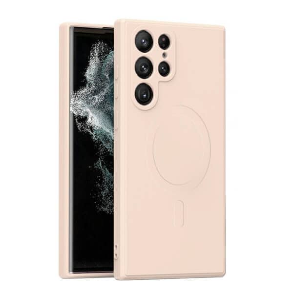 For Samsung Galaxy S22 Ultra MagSafe Magnetic Silicone Silky Soft Touch Full Protective Anti Scratch Case Cover