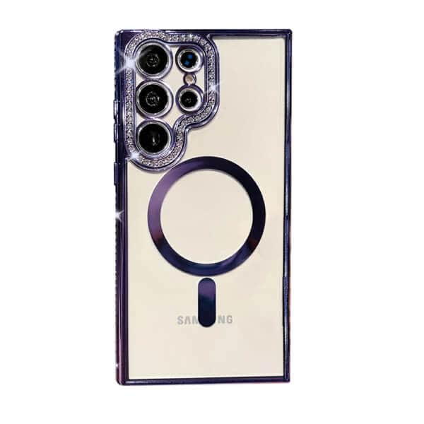 For Samsung Galaxy S22S22+S22 Ultra Case, MagSafe Magnetic Diamond Rhinestone Glitter Crystal Bling Shockproof Cover