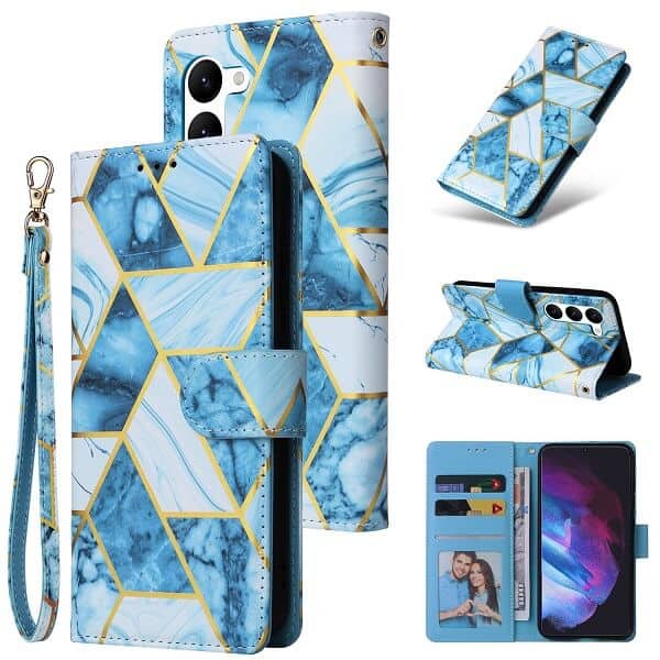 For Samsung Galaxy S24 S25 Ultra Plus Case Fashion Marble Painting Pattern Flip Wallet Leather Card Slots Cover