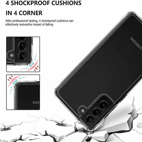 For Samsung Galaxy S23 Clear Case Slim With 4 Corners [Shock Absorption] Hard Back Soft Bumper Cover
