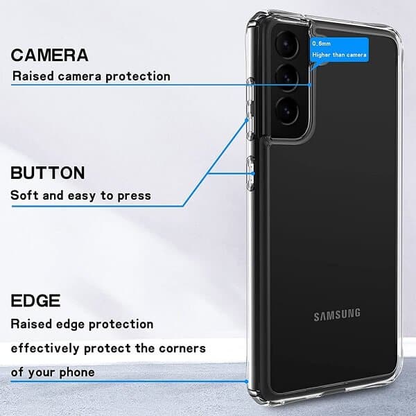 For Samsung Galaxy S23 Clear Case Slim With 4 Corners [Shock Absorption] Hard Back Soft Bumper Cover