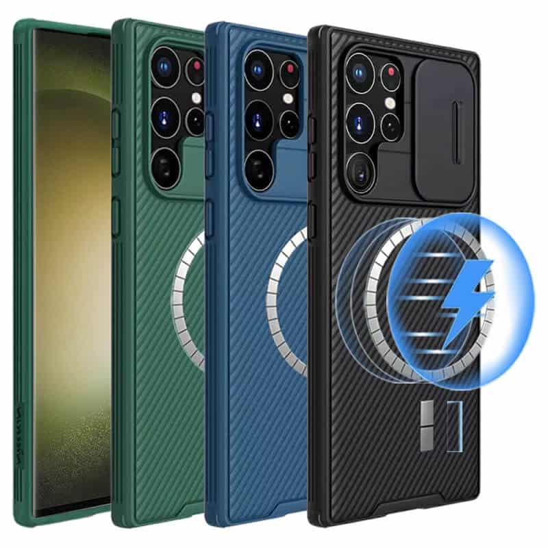 For Samsung Galaxy S23 S23+ S23 Plus S23 Ultra [Support Magsafe Charger] Nillkin CamShield With Camera Protection Slim Magnetic Shockproof Heavy Duty Cover