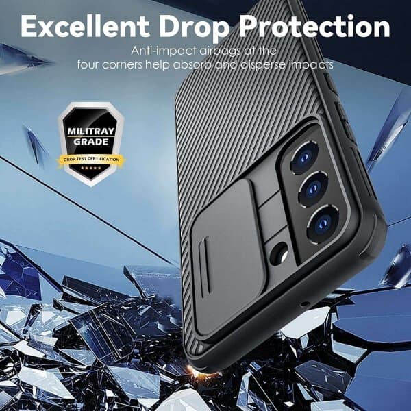 For Samsung Galaxy S23 [Support Magsafe Charger] Nillkin CamShield With Camera Protection Slim Magnetic Shockproof Heavy Duty Cover (Black)