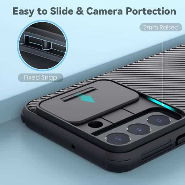 For Samsung Galaxy S23 [Support Magsafe Charger] Nillkin CamShield With Camera Protection Slim Magnetic Shockproof Heavy Duty Cover (Black)