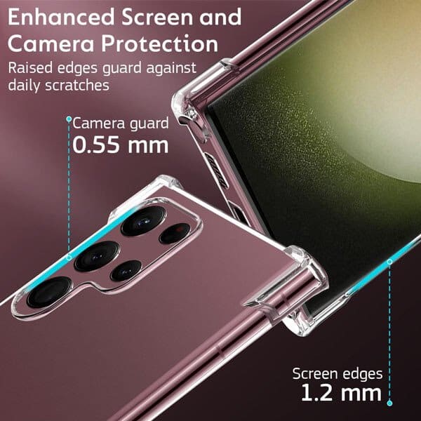 For Samsung Galaxy S23 Ultra Clear Case Shockproof Tough Gel Clear Transparent Air Cushion Cover