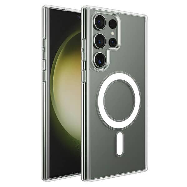 For Samsung Galaxy S23 | S23 FE | S23+ /S23 Plus | S23 Ultra MagSafe Magnetic Case with HaloLock Shockproof Scratch Resistant Back Clear Protective Cover