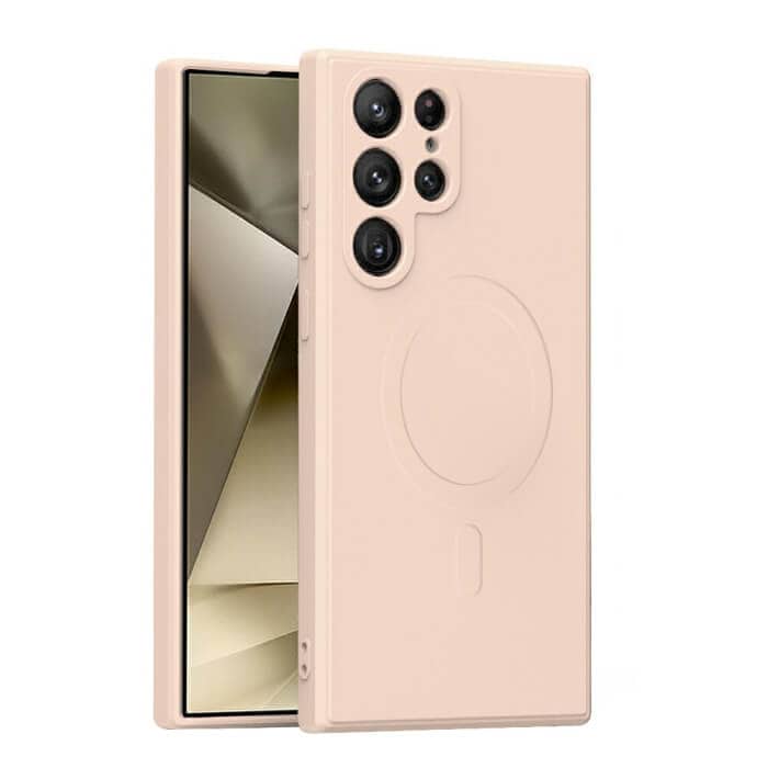 For Samsung Galaxy S24 S25 Ultra Plus FE MagSafe Magnetic Silicone Silky Soft Touch Full Protective Anti Scratch Case Cover