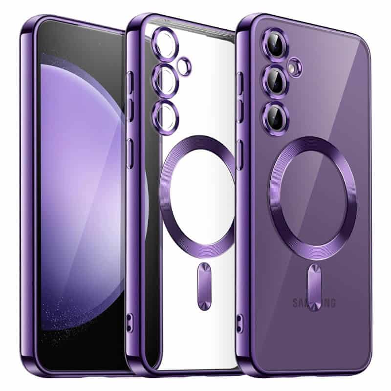 For Samsung Galaxy S24 S24FE, S24+ S24 Plus & S24 Ultra MagSafe Magnetic Case with HaloLock Shockproof Scratch Resistant Back Clear Protective Cover