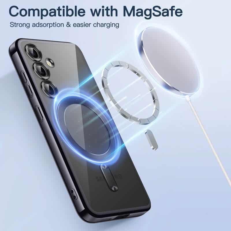 For Samsung Galaxy S24 S24FE, S24+ S24 Plus & S24 Ultra MagSafe Magnetic Case with HaloLock Shockproof Scratch Resistant Back Clear Protective Cover