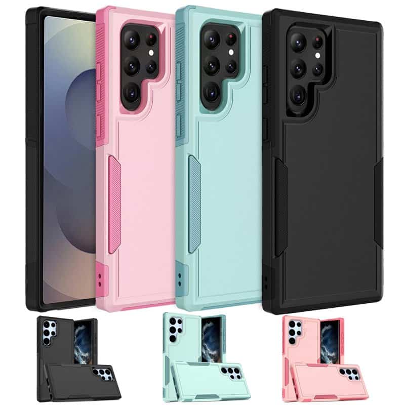 For Samsung Galaxy S24 S25 Ultra Plus 3in1 Case Drop Resistant Defender Tradies Hybrid Armor Heavy Duty Rugged Shockproof Tough Cover
