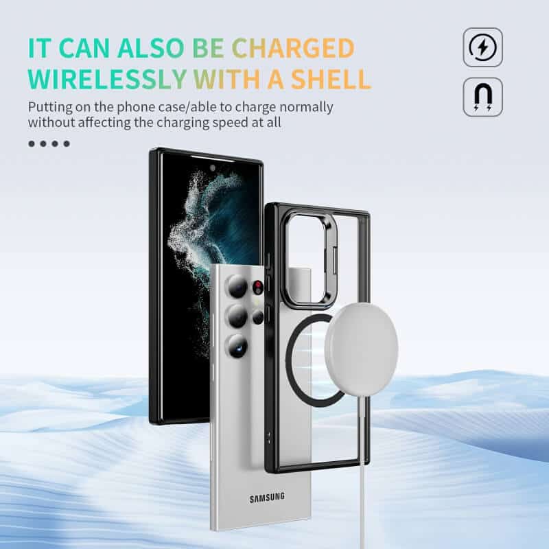 For Samsung Galaxy S24 S25 Ultra Plus Camera Stand Magsafe case Shockproof Case Heavy Duty Protective Back Cover