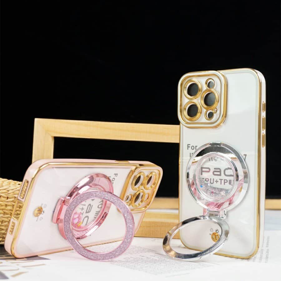 For Samsung Galaxy S24 S25 Ultra Plus Glitter Stand Case Shockproof Case Heavy Duty Protective Back Cover