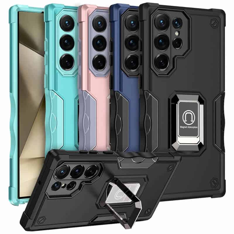 For Samsung Galaxy S24 UltraS24S24+ S24 Plus Magnetic Ring Rugged Shockproof Case Heavy Duty Protective Back Cover