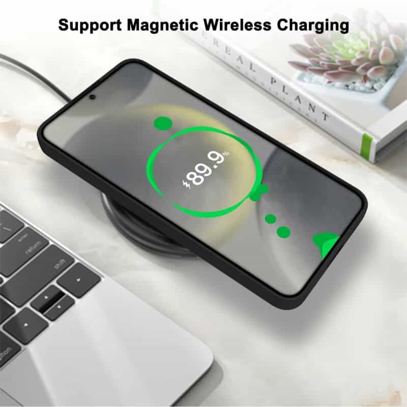 For Samsung Galaxy S24,S24FE, S24+ S24 Plus & S24 Ultra MagSafe Magnetic Silicone Silky Soft Touch Full Protective Anti Scratch Case Cover
