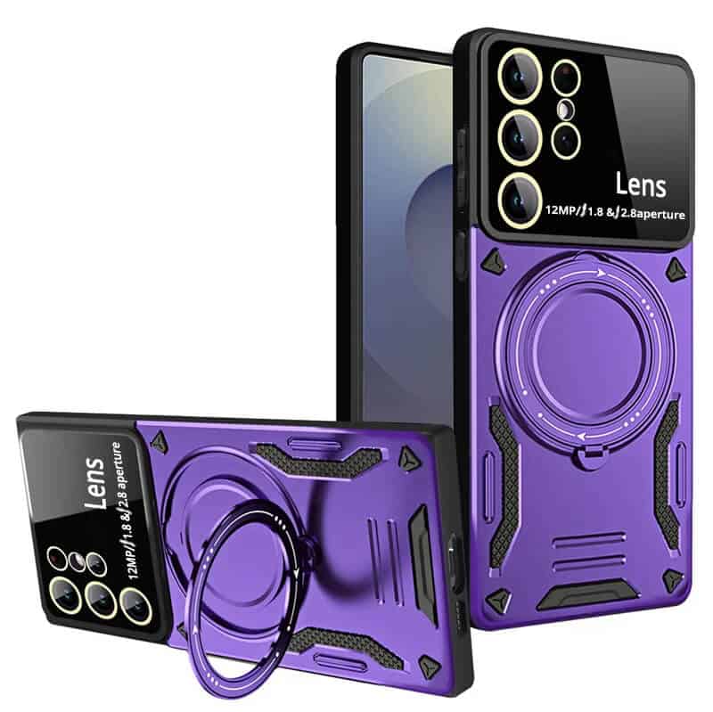 For Samsung Galaxy S24 S25 Ultra Plus MagSafe Magnetic Ring Stand Case Heavy Duty Protective Back Cover