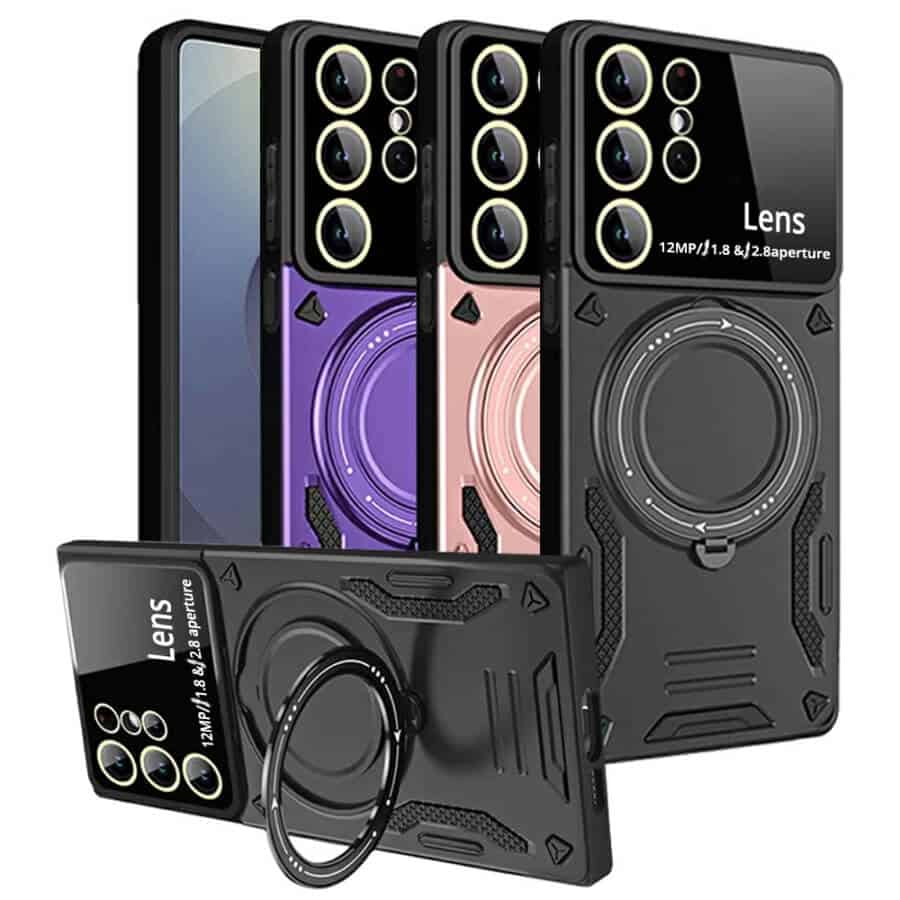For Samsung Galaxy S24 S25 Ultra Plus MagSafe Magnetic Ring Stand Case Heavy Duty Protective Back Cover