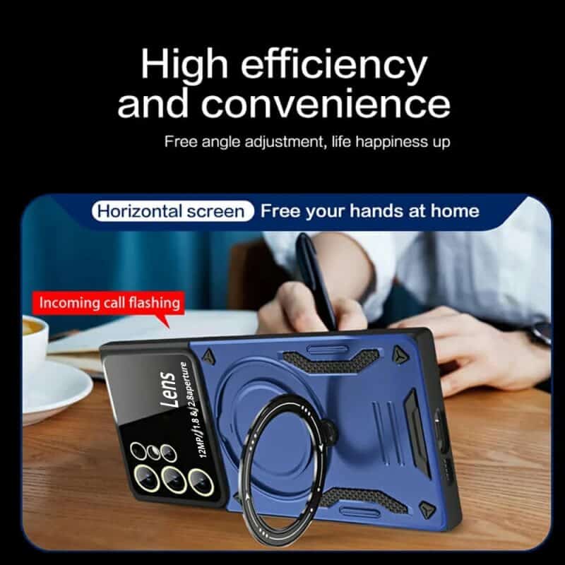 For Samsung Galaxy S24 S25 Ultra Plus MagSafe Magnetic Ring Stand Case Heavy Duty Protective Back Cover