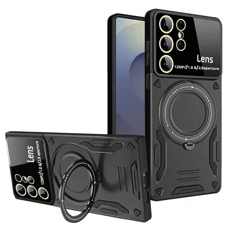 For Samsung Galaxy S24 S25 Ultra Plus MagSafe Magnetic Ring Stand Case Heavy Duty Protective Back Cover