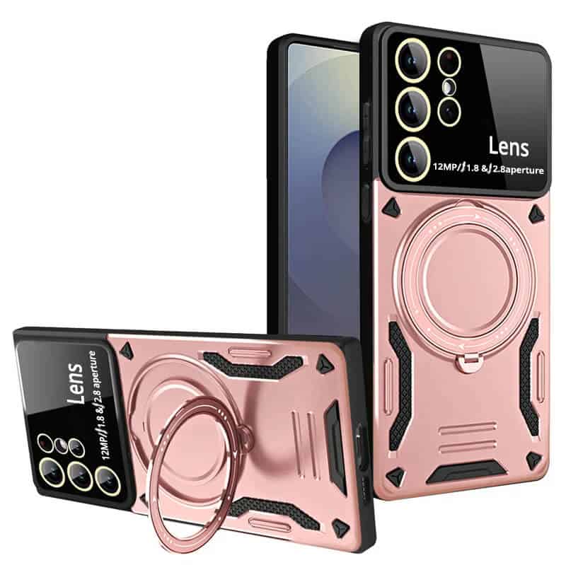 For Samsung Galaxy S24 S25 Ultra Plus MagSafe Magnetic Ring Stand Case Heavy Duty Protective Back Cover