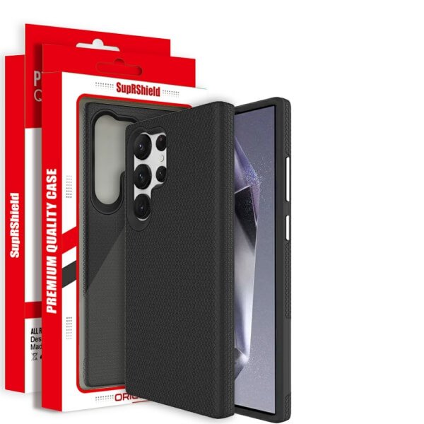 SupRShield Triangle For Samsung Galaxy Galaxy S24, S24+ S24 Plus & S24 Ultra Shockproof Case Rugged Heavy Duty Armor Rugged Bumper Back Cover
