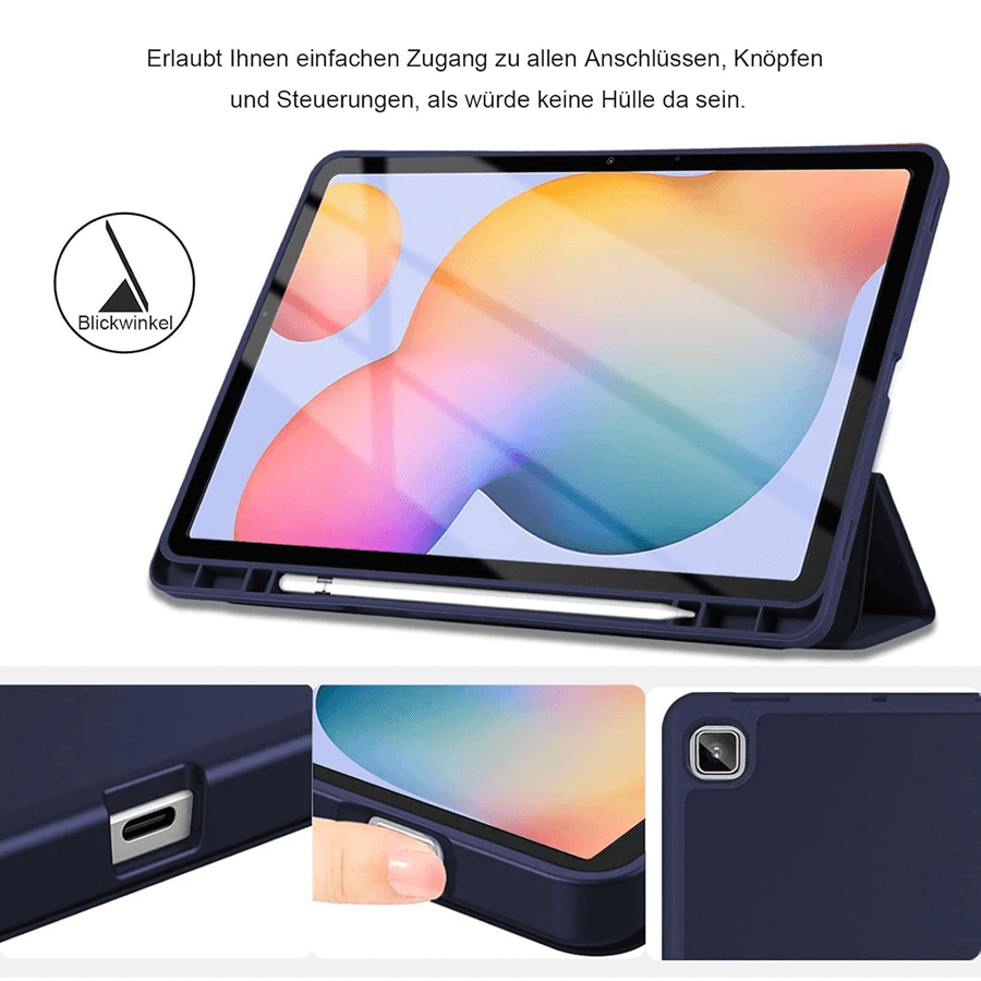 For Samsung Galaxy TAB S10FE+ With Pencil Holder Folio Smart Leather Magnetic Stand Case Cover