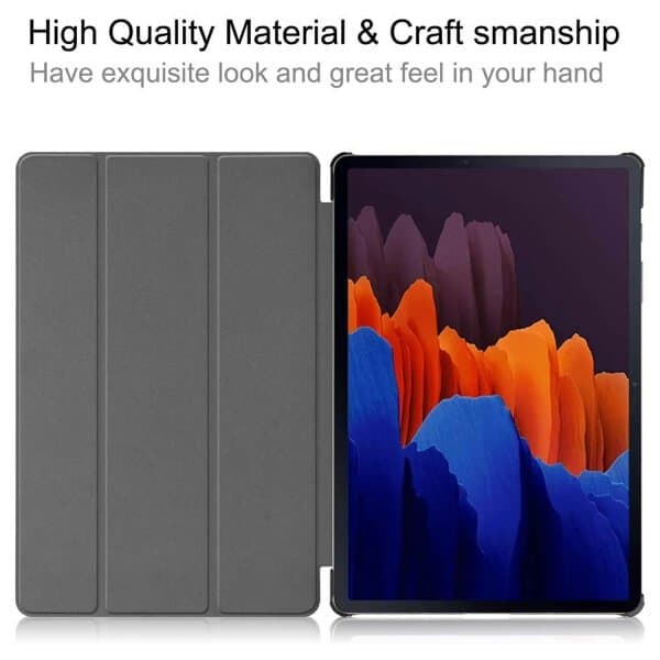 Buy Samsung Galaxy Tab S7 Plus Pencil Holder Case Leather Smart Stand Cover, Screen Protector, Heavy Duty Case, Cable and adapter.