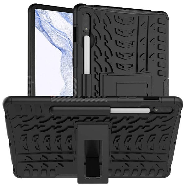 For Samsung Galaxy Tab S8 11.0 X700X706 Heavy Duty Tough Kickstand Strong Case Cover (Black) (Copy)