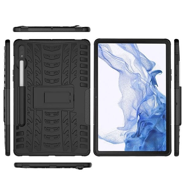 For Samsung Galaxy Tab S8 11.0 X700X706 Heavy Duty Tough Kickstand Strong Case Cover (Black) (Copy)