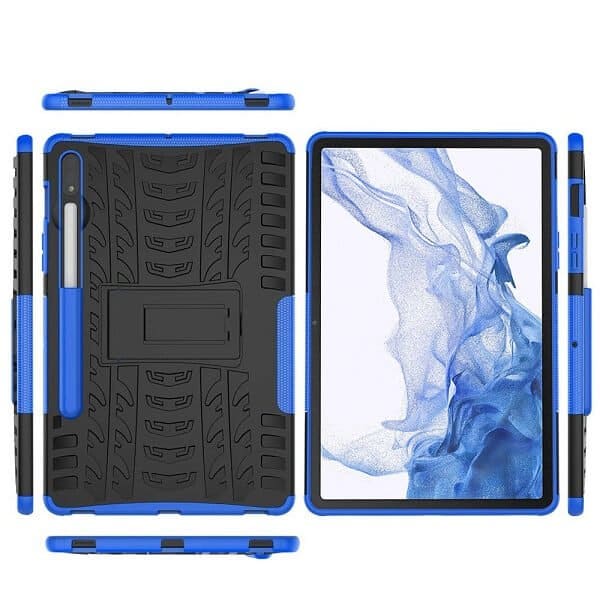 For Samsung Galaxy Tab S8 11.0 X700X706 Heavy Duty Tough Kickstand Strong Case Cover (Blue)