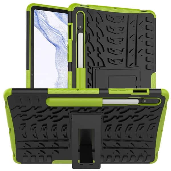 For Samsung Galaxy Tab S8 11.0 X700X706 Heavy Duty Tough Kickstand Strong Case Cover (Green)