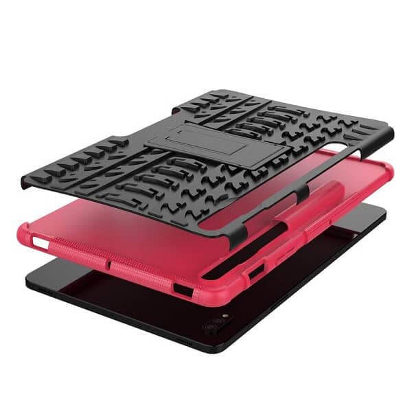 For Samsung Galaxy Tab S8 11.0 X700X706 Heavy Duty Tough Kickstand Strong Case Cover (Pink)