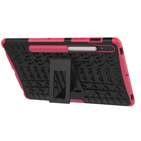 For Samsung Galaxy Tab S8 11.0 X700X706 Heavy Duty Tough Kickstand Strong Case Cover (Pink)