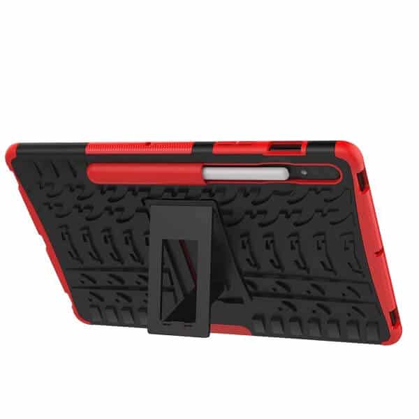 For Samsung Galaxy Tab S8 11.0 X700X706 Heavy Duty Tough Kickstand Strong Case Cover (Red)