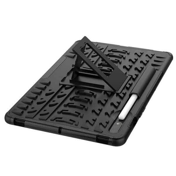 For Samsung Galaxy Tab S8+ S8 Plus 2022 SM-X800 X806 Heavy Duty Tough Kickstand Strong Case Cover (Black)