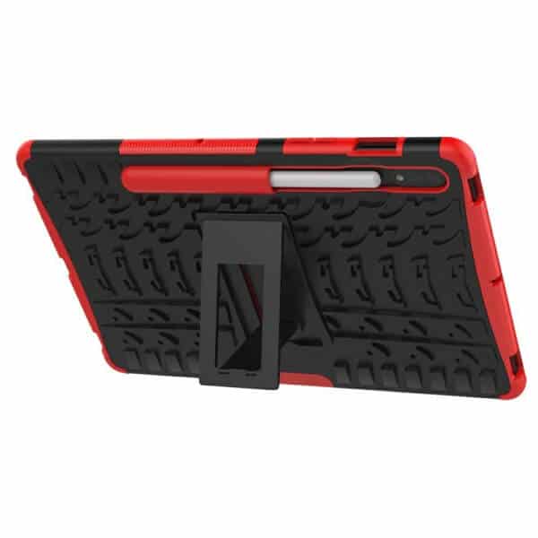 For Samsung Galaxy Tab S8+ S8 Plus 2022 SM-X800 X806 Heavy Duty Tough Kickstand Strong Case Cover (Red)