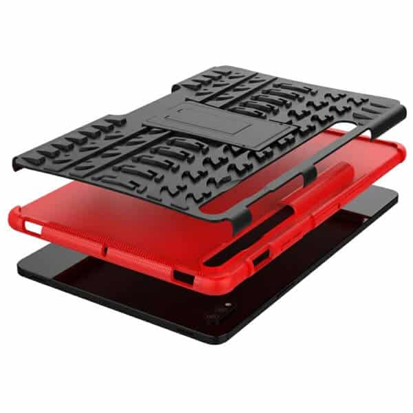 For Samsung Galaxy Tab S8+ S8 Plus 2022 SM-X800 X806 Heavy Duty Tough Kickstand Strong Case Cover (Red)