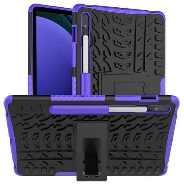 For Samsung Galaxy Tab S9 11.0 Heavy Duty Tough Kickstand Strong Case Cover (Purple)