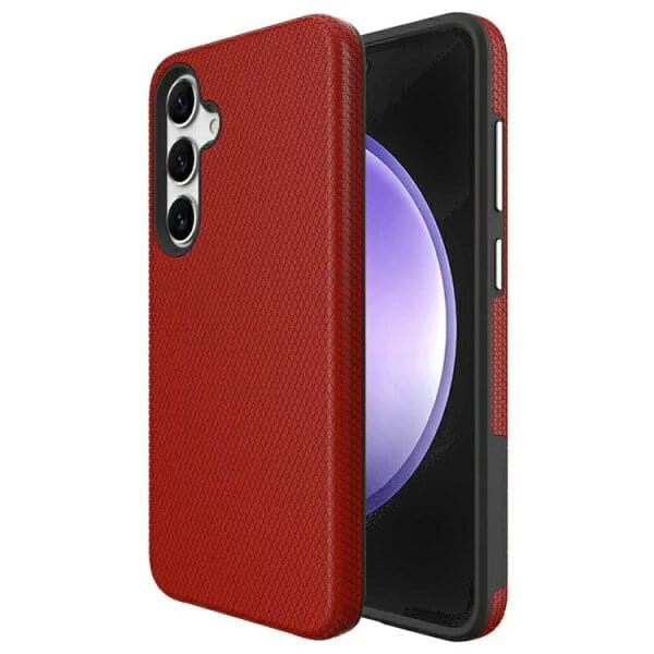 For Samsung Galaxy Triangle Shockproof Case Heavy Duty Rugged Bumper Anti Knock Phone Back Cover - Red (1)