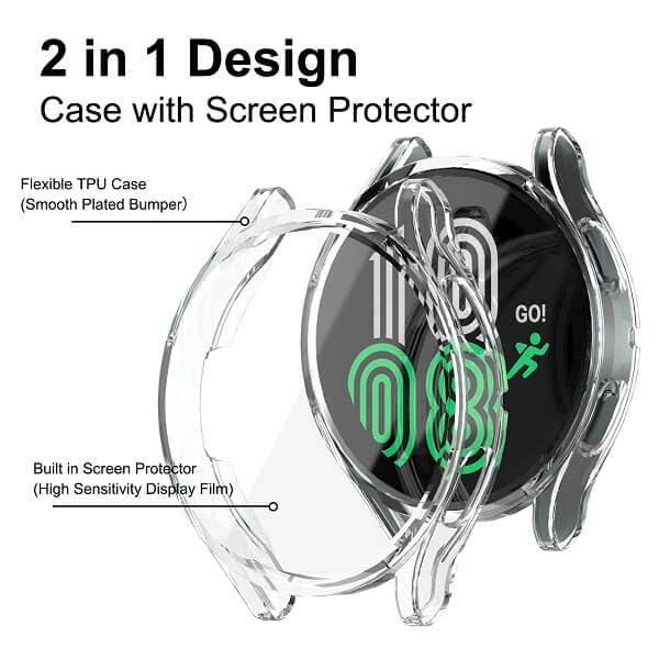 For Samsung Galaxy Watch 4 40mm Soft Gel Case Full Cover Protector (Clear)