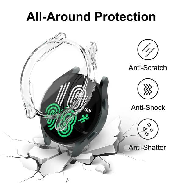 For Samsung Galaxy Watch 4 40mm Soft Gel Case Full Cover Protector (Clear)