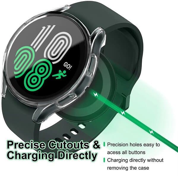 For Samsung Galaxy Watch 4 40mm Soft Gel Case Full Cover Protector (Clear)