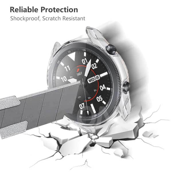 For Samsung Galaxy Watch 4 Classic 46mm Soft Gel Case Full Cover Protector (Clear)