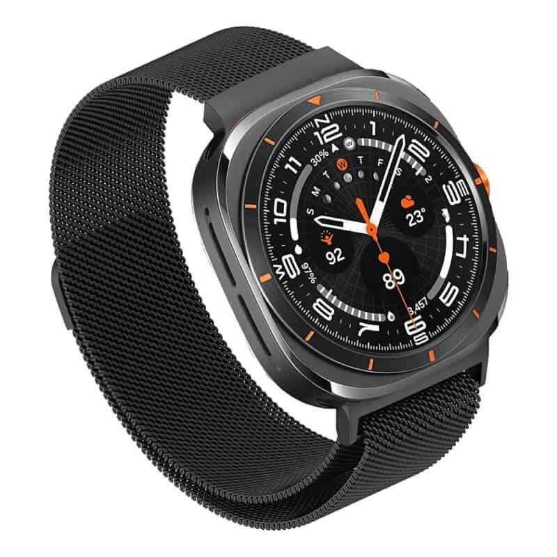 For Samsung Galaxy Watch Ultra 47mm Stainless Steel Adjustable Milanese Strap
