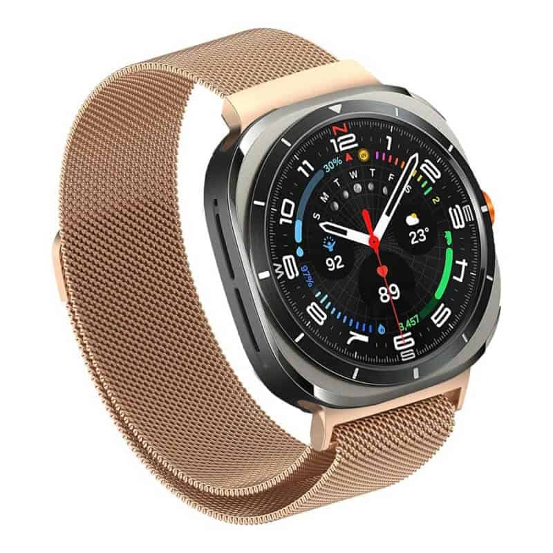 For Samsung Galaxy Watch Ultra 47mm Stainless Steel Adjustable Milanese Strap